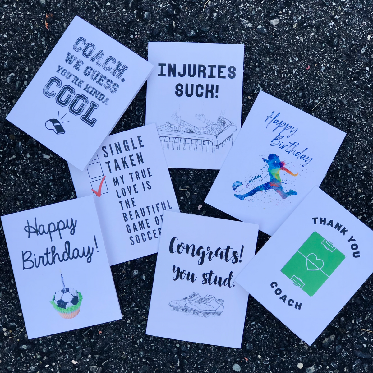 Soccer Greeting Cards for Birthdays, Injuries, Coaches, Congratulations