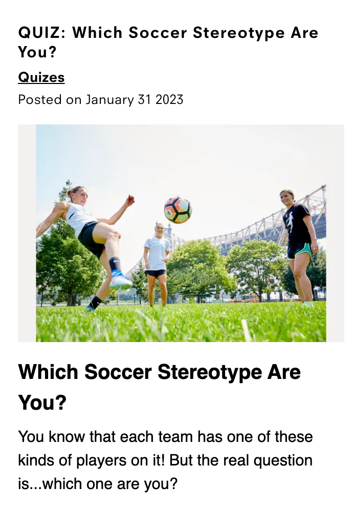 QUIZ: Which Soccer Stereotype Are You?