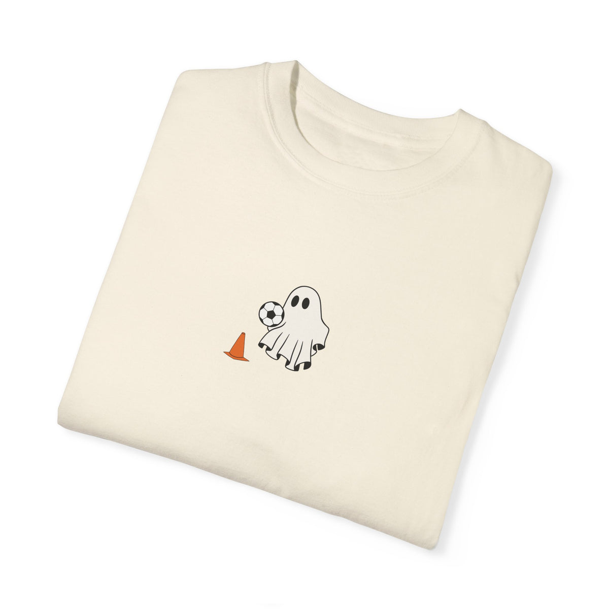 Soccer Playing Ghost Halloween Adult T-Shirt