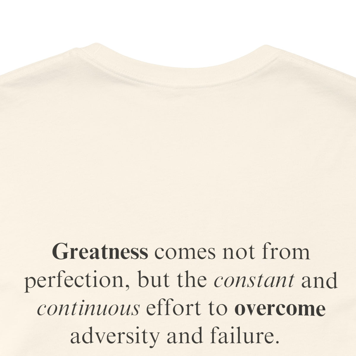 Greatness Comes Not From Perfection Adult T-Shirt