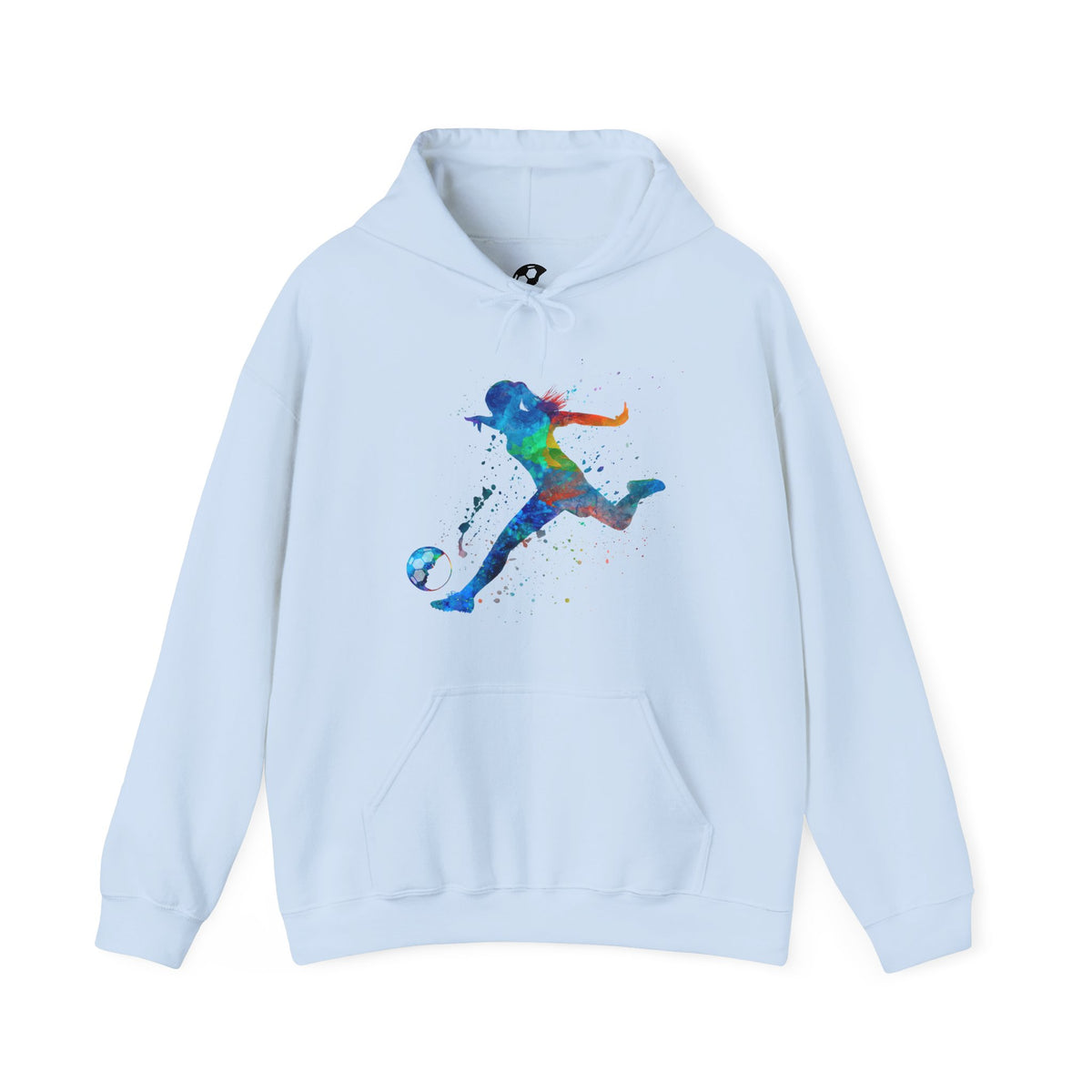 Watercolor Ladyballer Adult Hooded Sweatshirt