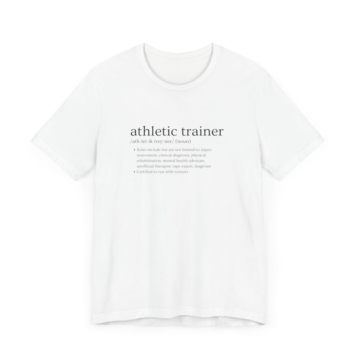 Athletic Trainer Definition Adult T-Shirt