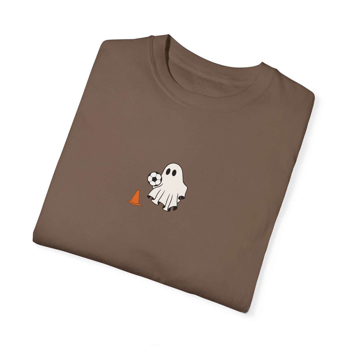 Soccer Playing Ghost Halloween Adult T-Shirt