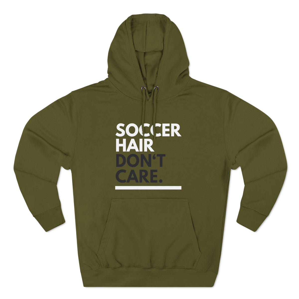 Soccer Hair Don't Care Adult Hooded Sweatshirt