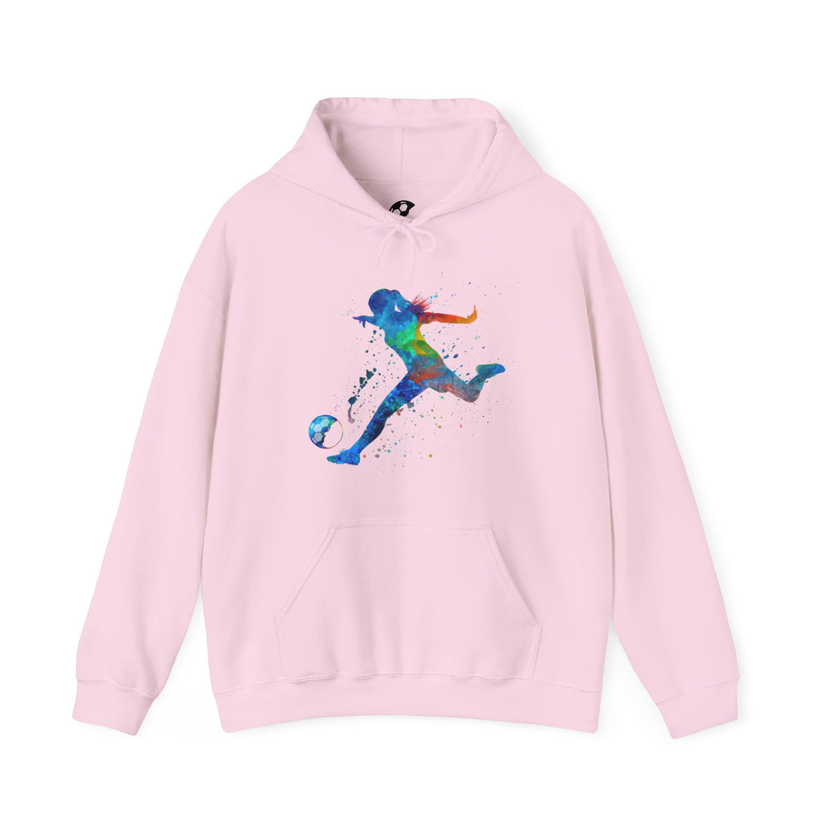 Watercolor Ladyballer Adult Hooded Sweatshirt