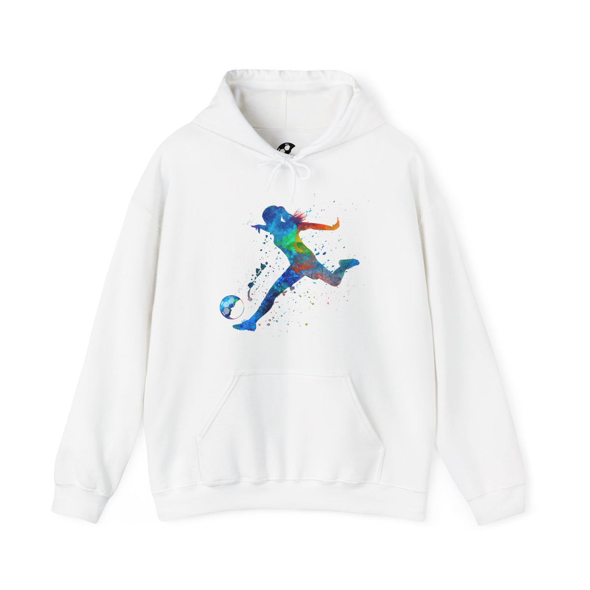 Watercolor Ladyballer Adult Hooded Sweatshirt