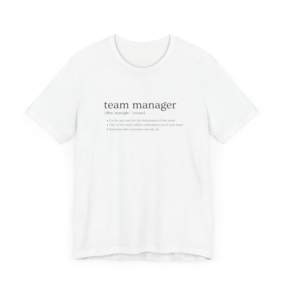 Team Manager Definition Adult T-Shirt