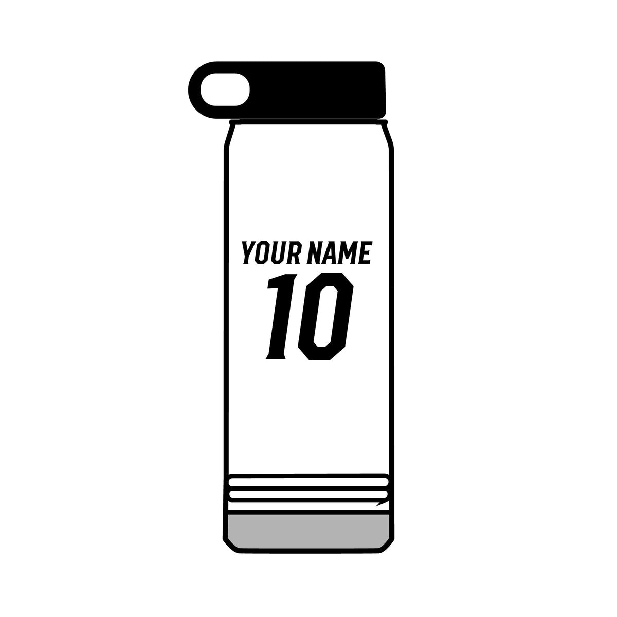 Name and Number Customized Water Bottle