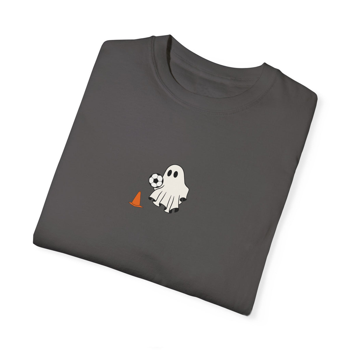 Soccer Playing Ghost Halloween Adult T-Shirt