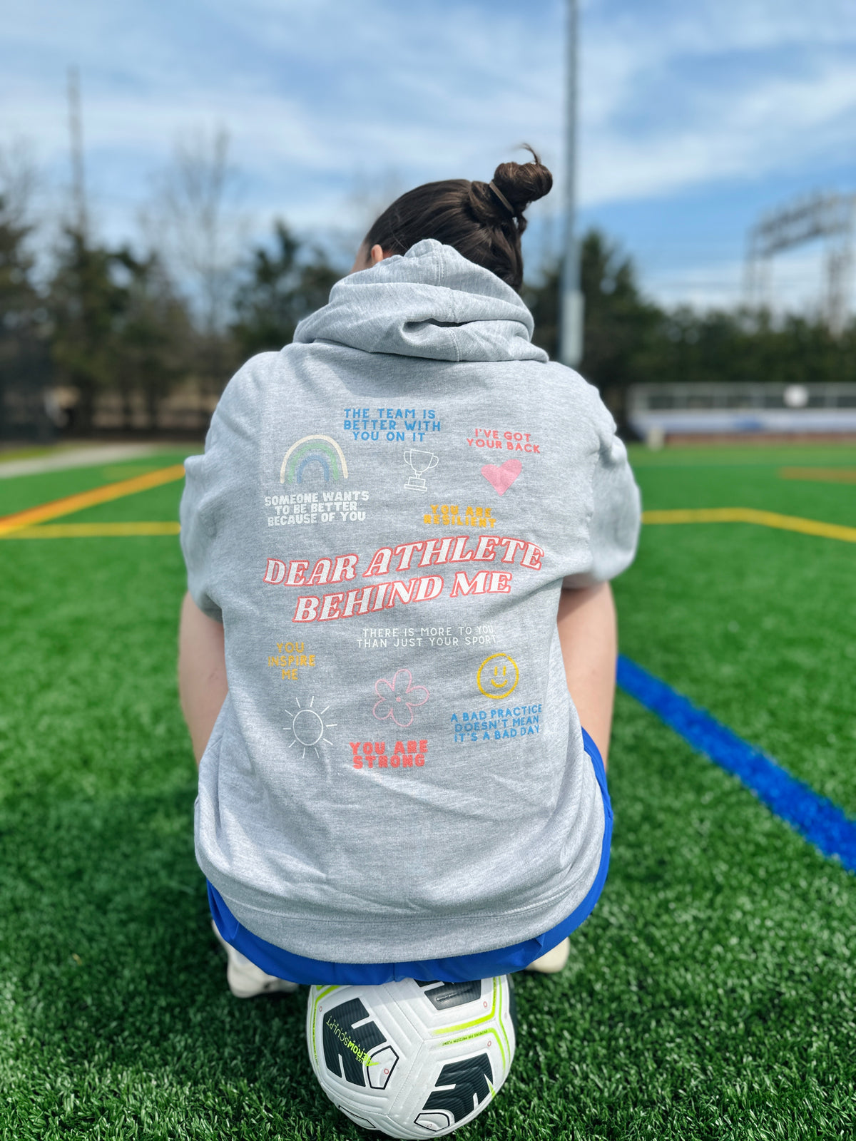 Dear Athlete Behind Me Adult Hooded Sweatshirt