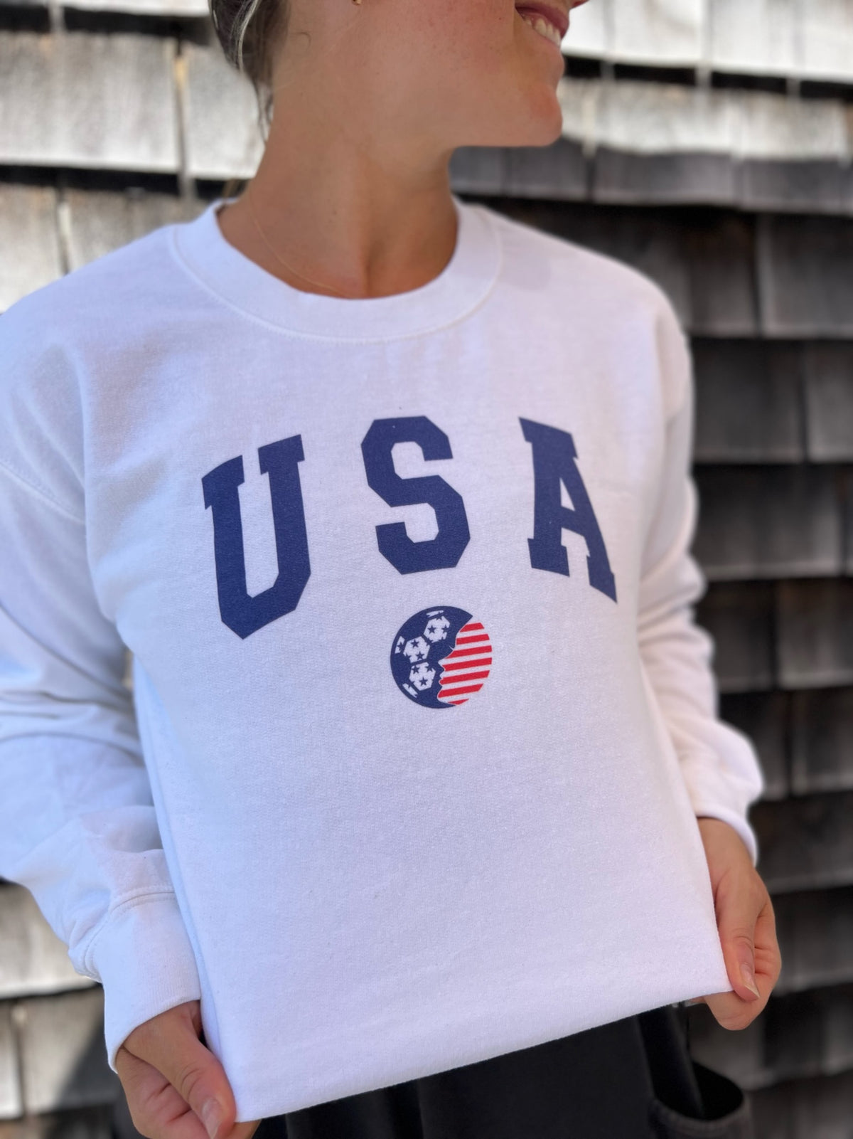 USA Support Women's Soccer Adult Crewneck Sweatshirt