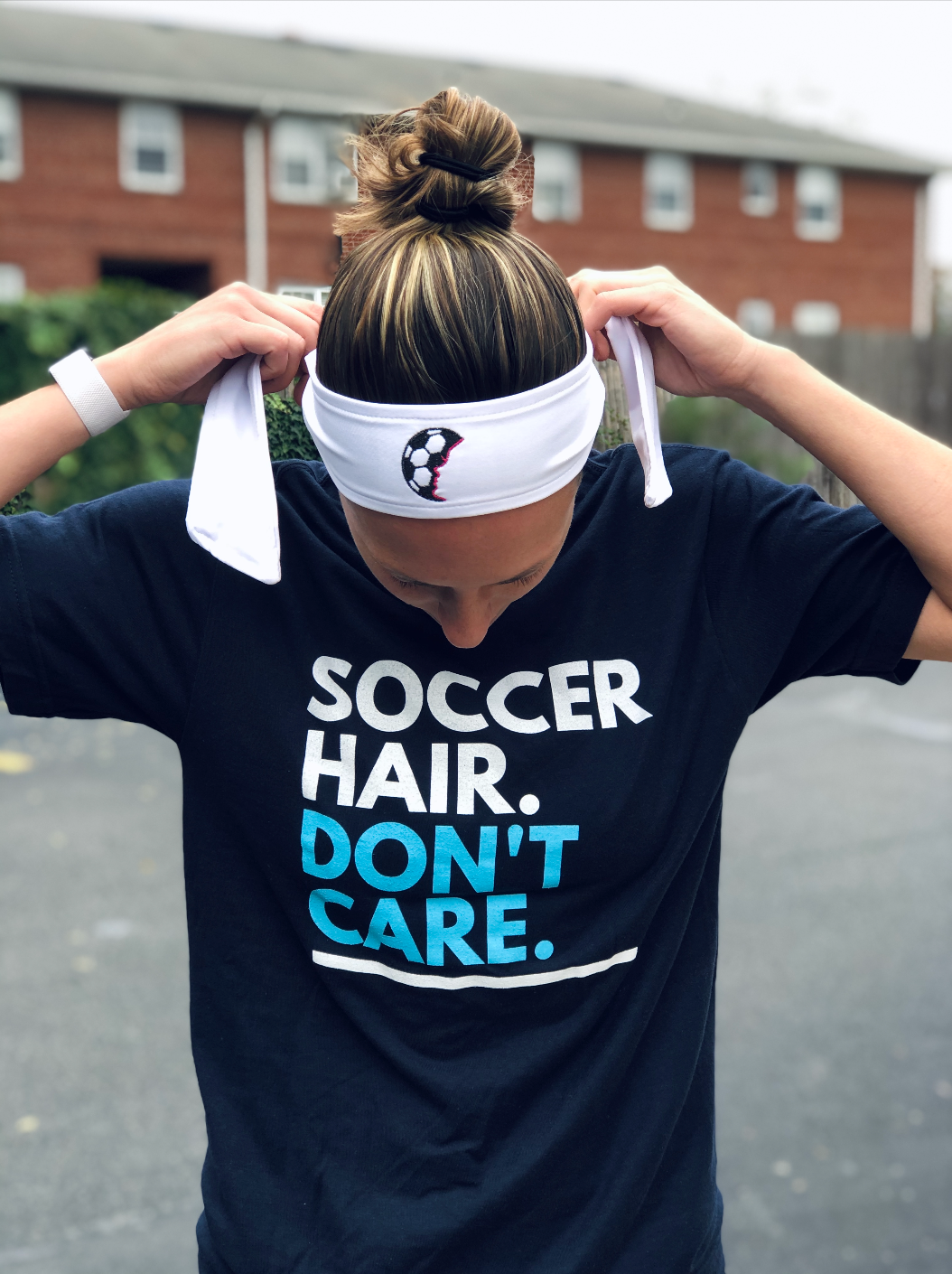Soccer Hair Don't Care Adult T-Shirt