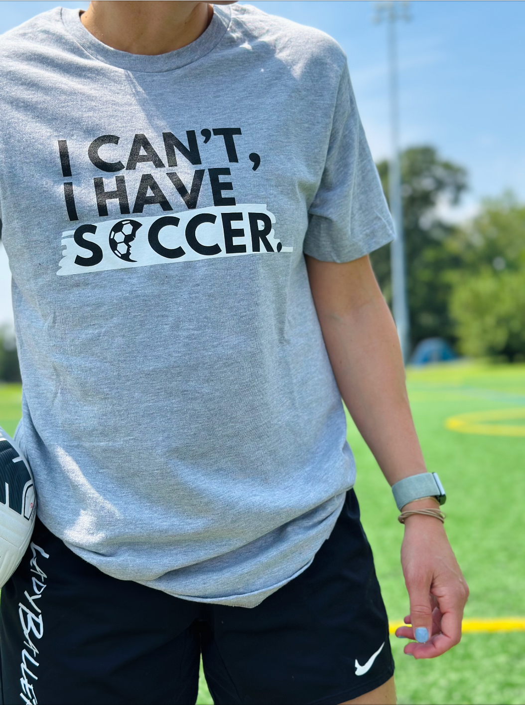 I can't I have soccer t-shirt grey soccergrlprobs soccer girl problems