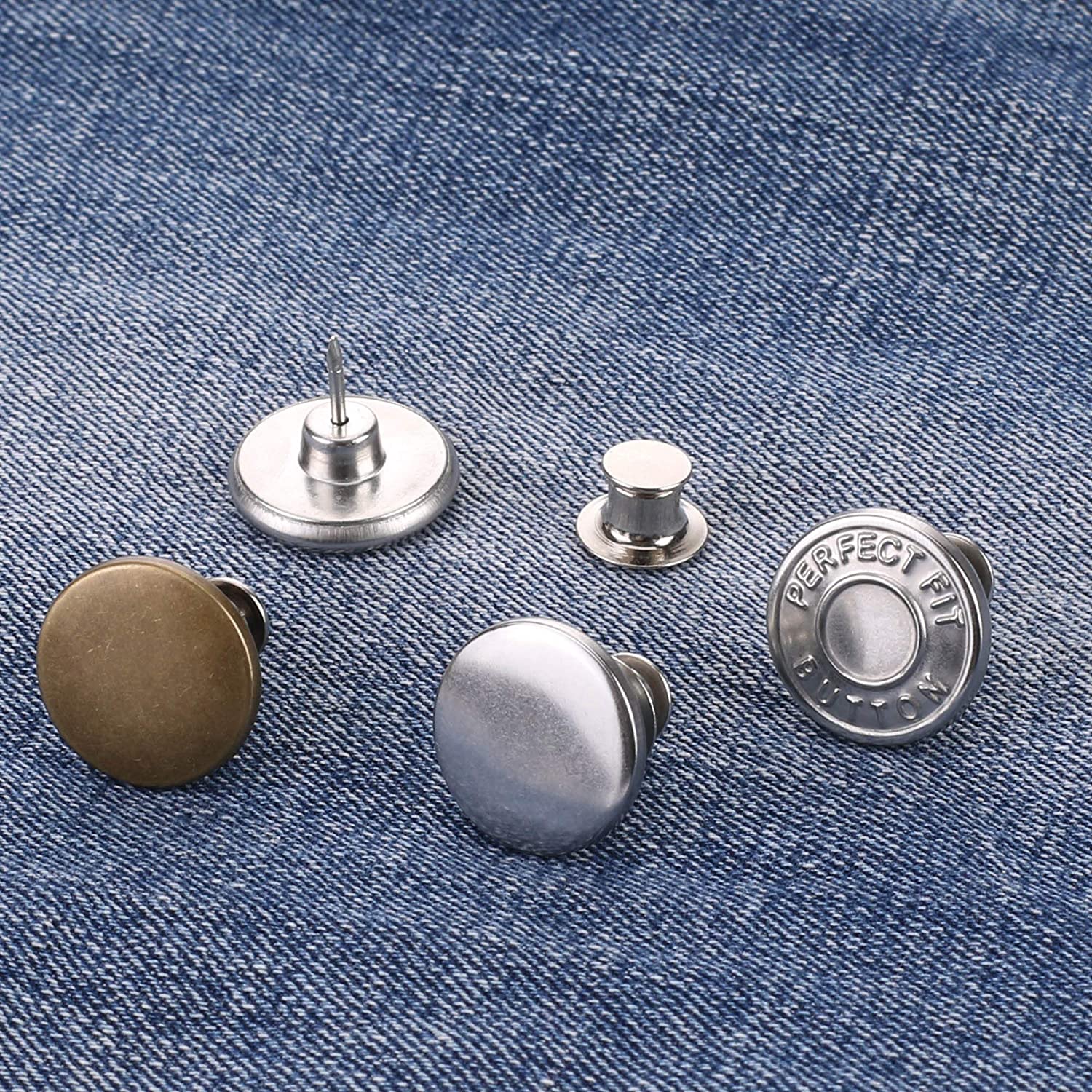 Premium Photo | Macro picture of pile replae silver button jean on denim  farbic