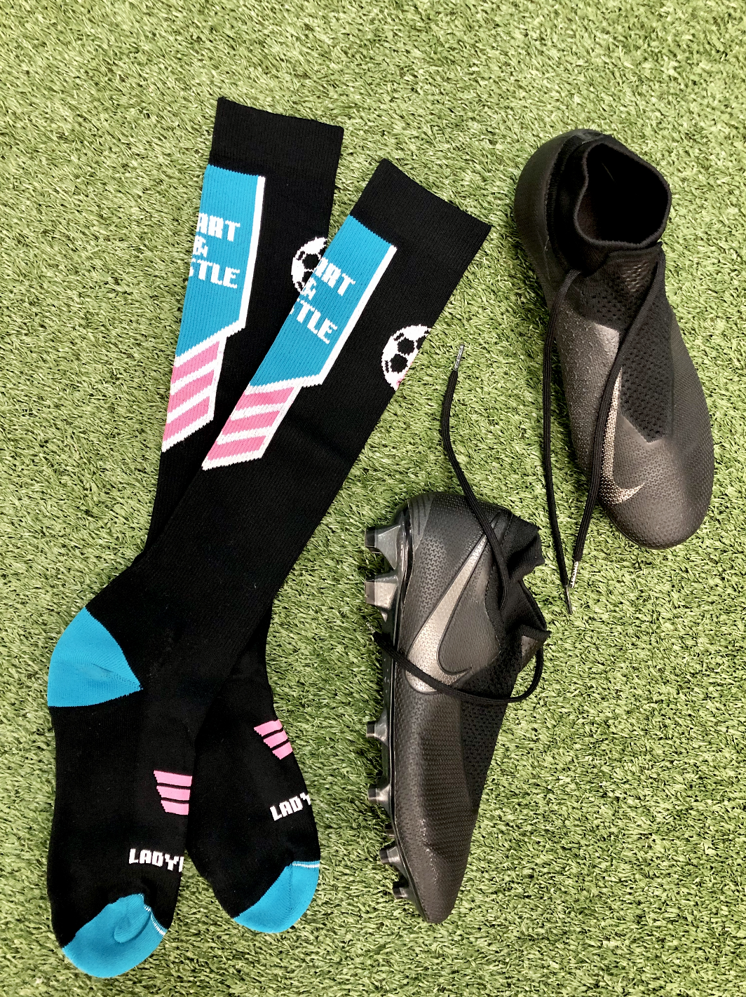 HUSTLE AND HEART Soccer Socks