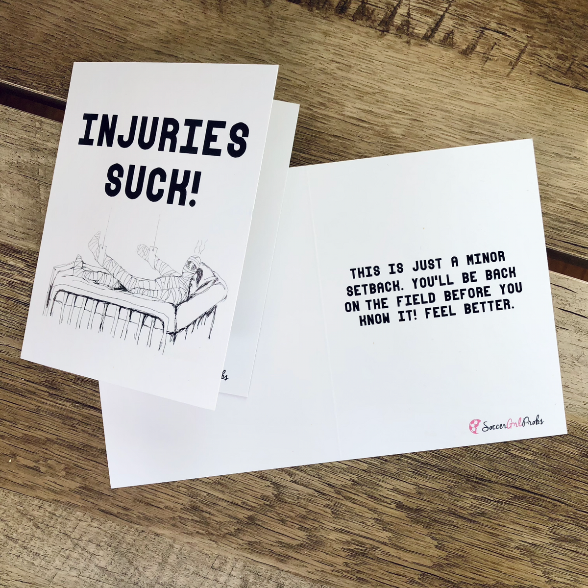 injuries suck greeting card get better soon athlete