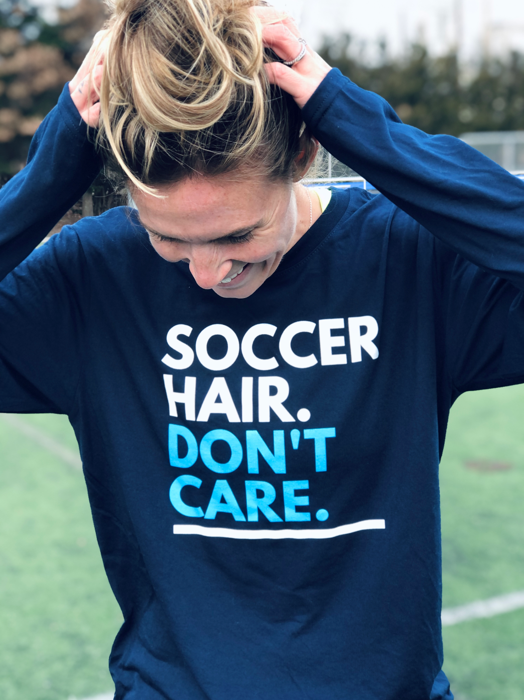 Soccer Hair Don't Care Long Sleeve Performance Shirt