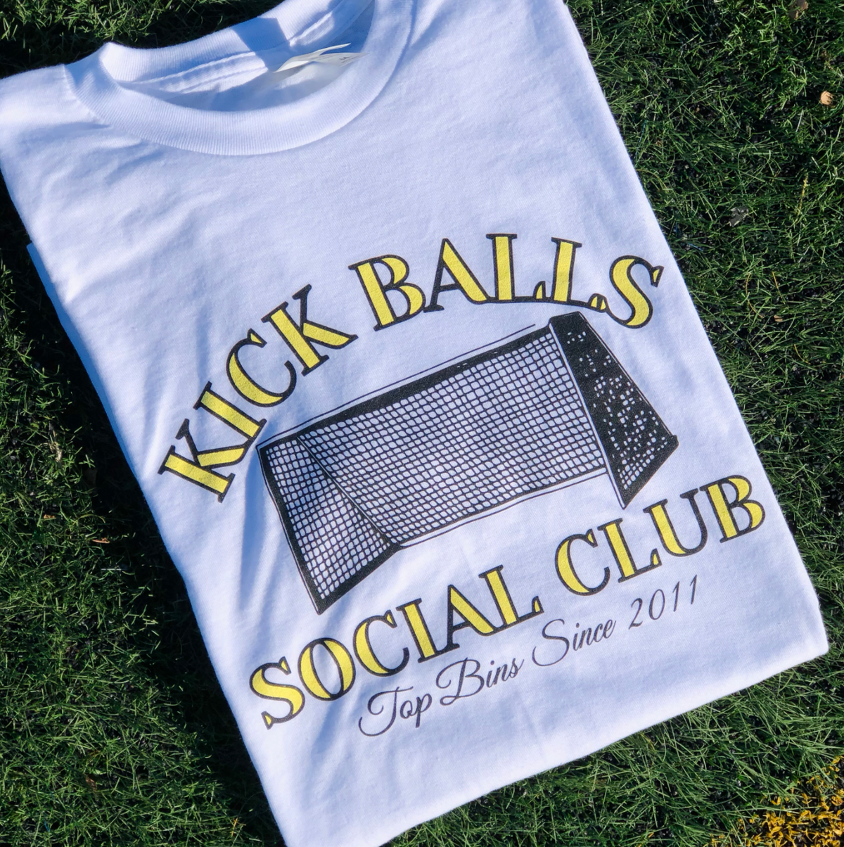 kick balls social club white tshirt by soccergrlprobs