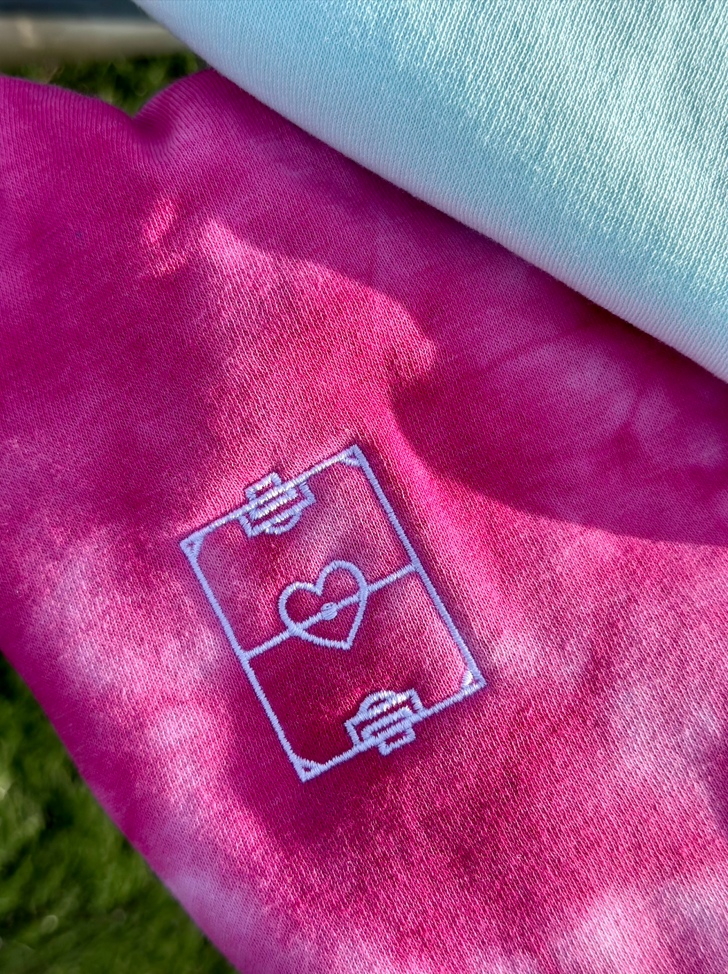 Soccer Love Embroidered Field Ice-Dye Hooded Sweatshirt