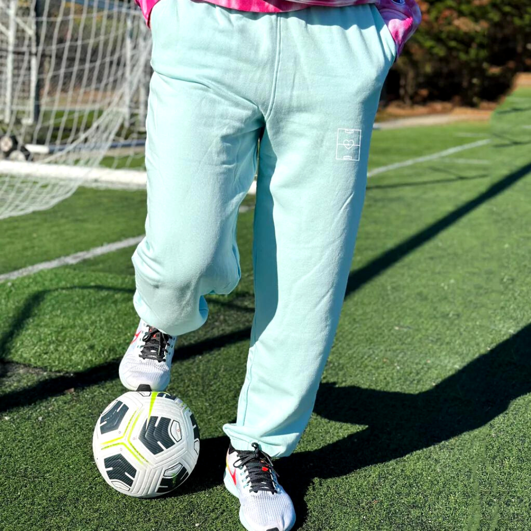 Soccer Love Embroidered Field Oversized Boyfriend Sweatpants